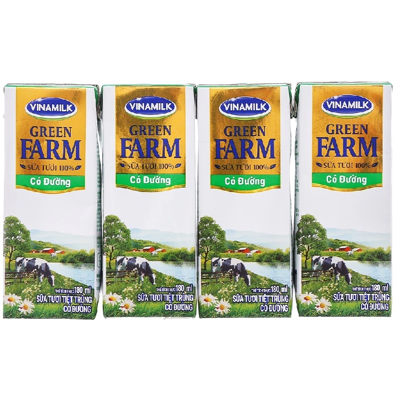 Sữa tươi tiệt trùng không đường Vinamilk Green Farm 180ml 1