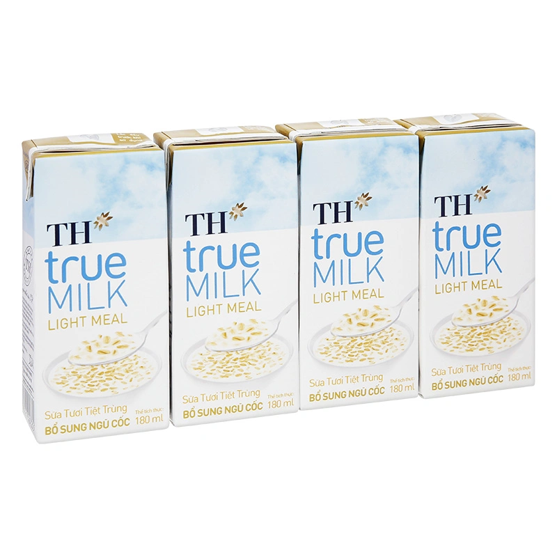 Lốc 4 hộp sữa tươi tiệt trùng TH true MILK Light Meal ngũ cốc ít đường 180 ml (từ 1 tuổi) 2