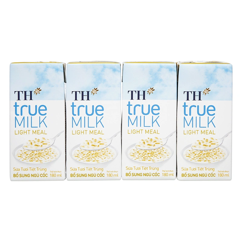 Lốc 4 hộp sữa tươi tiệt trùng TH true MILK Light Meal ngũ cốc ít đường 180 ml (từ 1 tuổi) 3