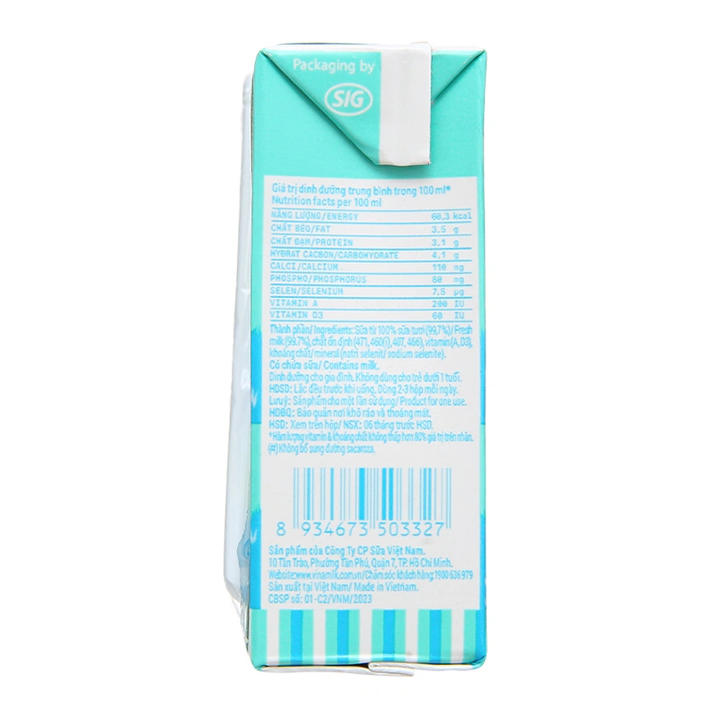 Lốc 4 hộp sữa tươi tiệt trùng Vinamilk không đường 110 ml (từ 1 tuổi) 6