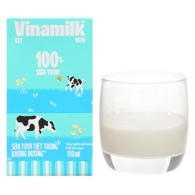 Lốc 4 hộp sữa tươi tiệt trùng Vinamilk không đường 110 ml (từ 1 tuổi) 8
