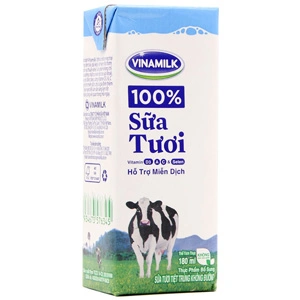 Sữa tươi tiệt trùng không đường Vinamilk hộp 180ml 1