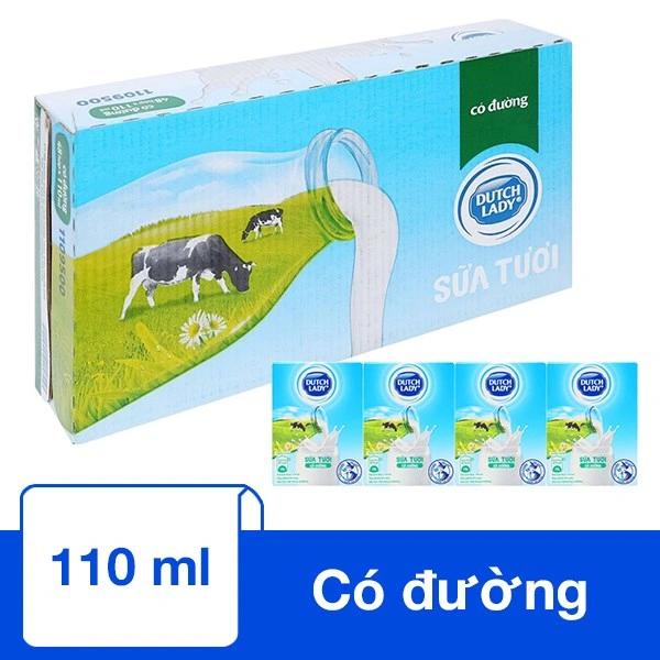 Thùng 48 hộp sữa tươi tiệt trùng Dutch Lady có đường 110 ml (từ 1 tuổi) 1