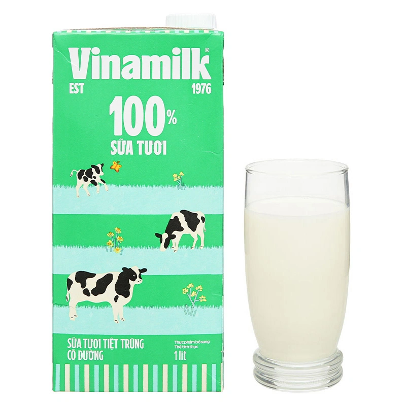 Thùng 12 hộp sữa tươi tiệt trùng Vinamilk có đường 1 lít (từ 1 tuổi) 10