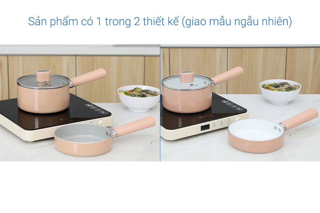 Bộ chảo quánh nhôm chống dính nắp kính Elmich Baby EL-1169AP 2