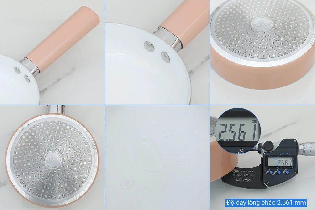 Bộ chảo quánh nhôm chống dính nắp kính Elmich Baby EL-1169AP 7