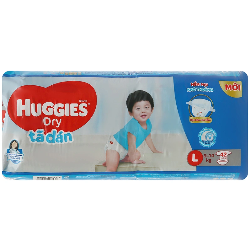 Tã dán Huggies Dry size L 42 miếng (9 - 14 kg) 2