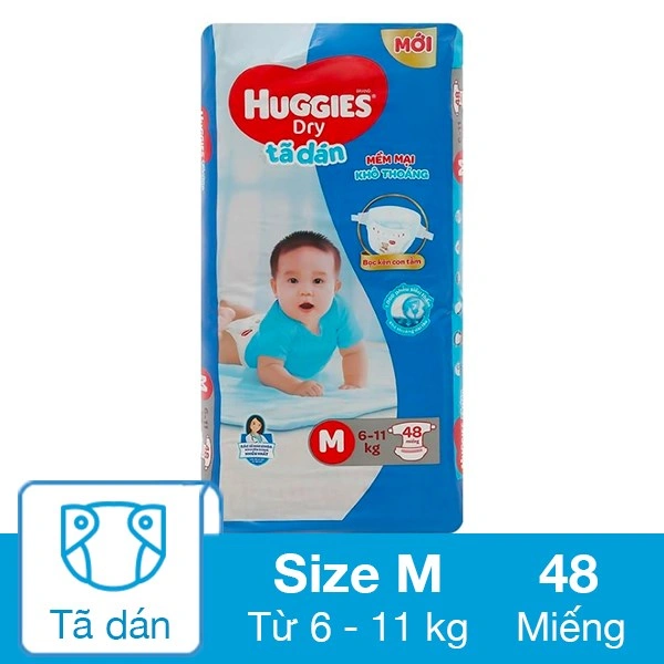 Tã dán Huggies Dry size M 48 miếng (6 - 11 kg) 1