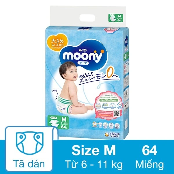 Tã dán Moony size M 64 miếng (6 - 11 kg) 1