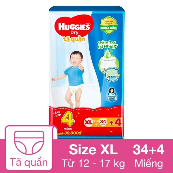 Tã quần Huggies Dry size XL 62 + 6 miếng (12 - 17 kg) 3