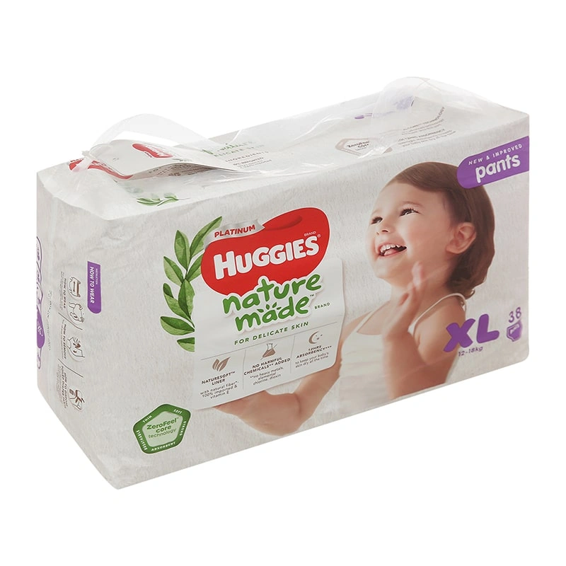 Tã quần Huggies Platinum nature made siêu cao cấp size XL 38 miếng (12 - 18 kg) 3