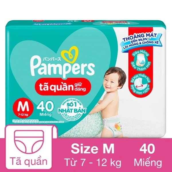 Tã quần Pampers tiết kiệm size M 40 miếng (7 - 12 kg) 1