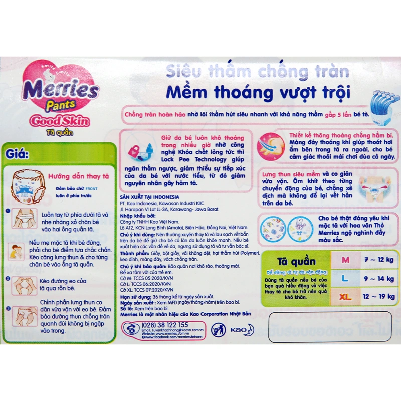 Tã quần Merries GoodSkin size M 50 miếng (7 - 12 kg) 7