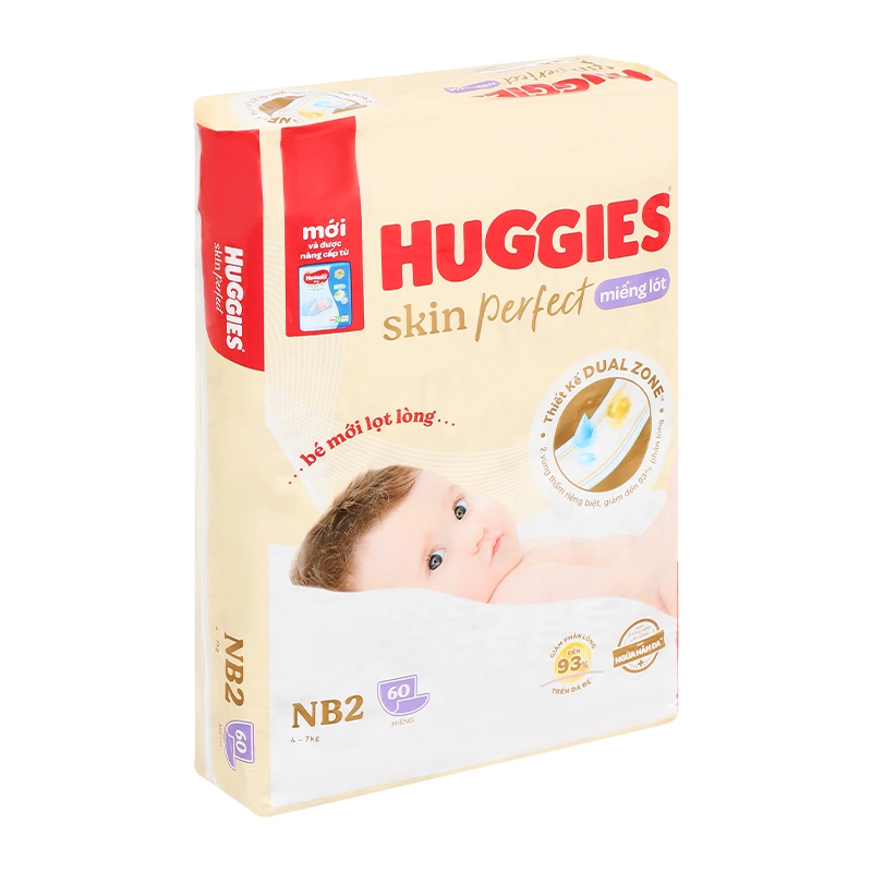 Miếng lót Huggies Skin Perfect size NB2 60 miếng (4 - 7 kg) - Giao bao bì ngẫu nhiên 4