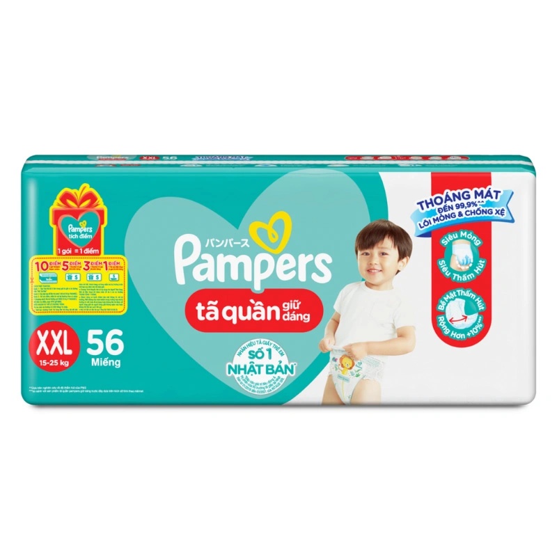 Tã quần Pampers Super Jumbo size XXL 56 miếng (15 - 25 kg) 2