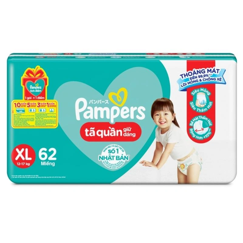 Tã quần Pampers Super Jumbo size XXL 56 miếng (15 - 25 kg) 12