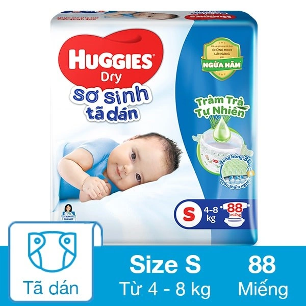 Tã dán Huggies Dry size S 56 + 8 miếng (4 - 8 kg) 3