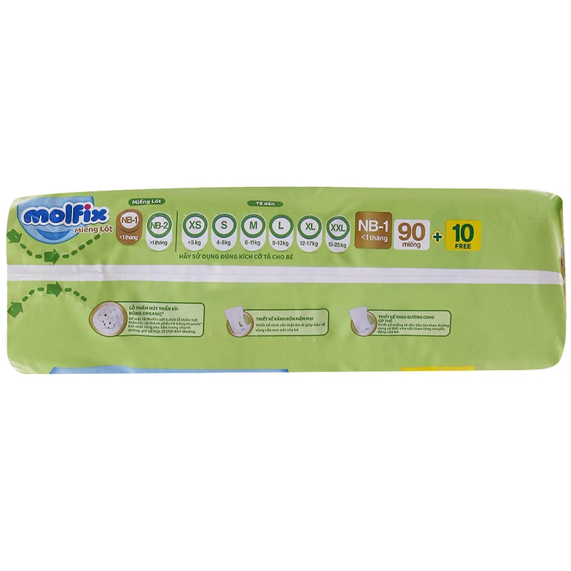 Miếng lót Molfix thiên nhiên size NB1 90 + 10 miếng (Dưới 1 tháng) 3