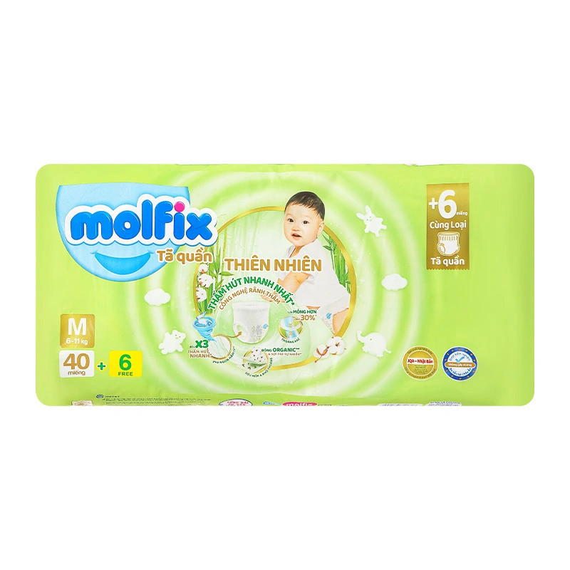 Tã quần Molfix thiên nhiên size XL 32 + 6 miếng (12 - 17 kg) 14