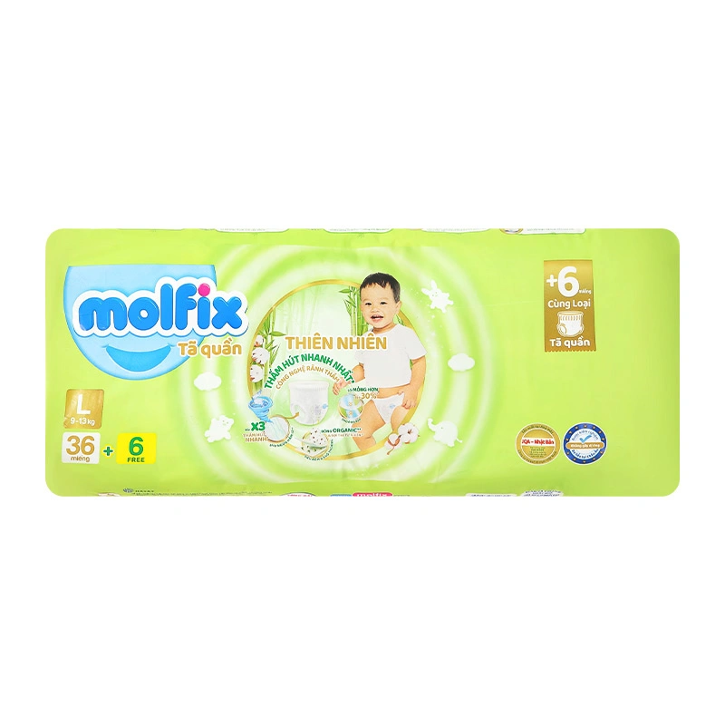 Tã quần Molfix thiên nhiên size XL 32 + 6 miếng (12 - 17 kg) 38