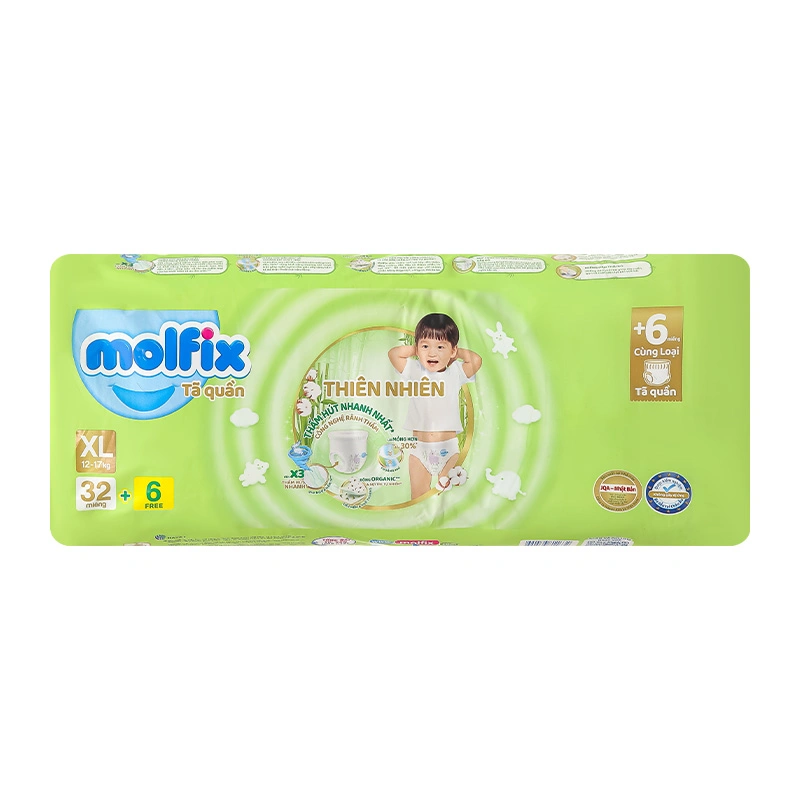 Tã quần Molfix thiên nhiên size XL 32 + 6 miếng (12 - 17 kg) 2