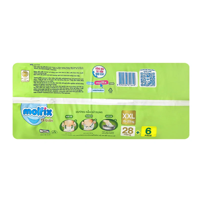 Tã quần Molfix thiên nhiên size XL 32 + 6 miếng (12 - 17 kg) 28