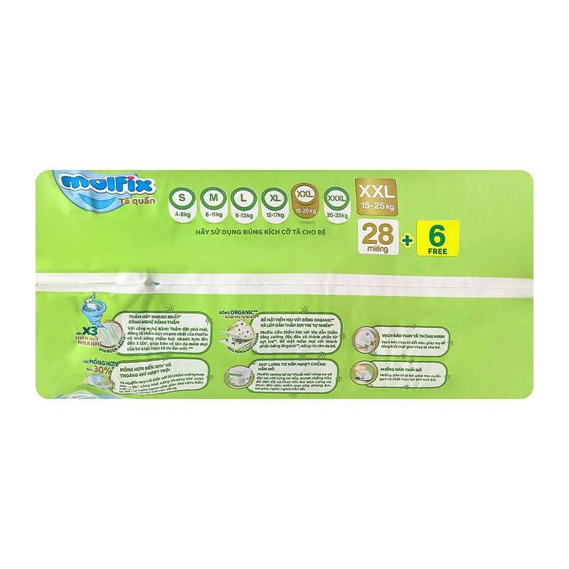 Tã quần Molfix thiên nhiên size XL 32 + 6 miếng (12 - 17 kg) 29
