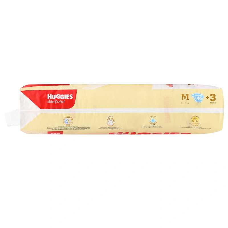Tã dán Huggies Skin Perfect size M 46 + 3 miếng (6 - 11 kg) - Giao bao bì cộng miếng ngẫu nhiên 6