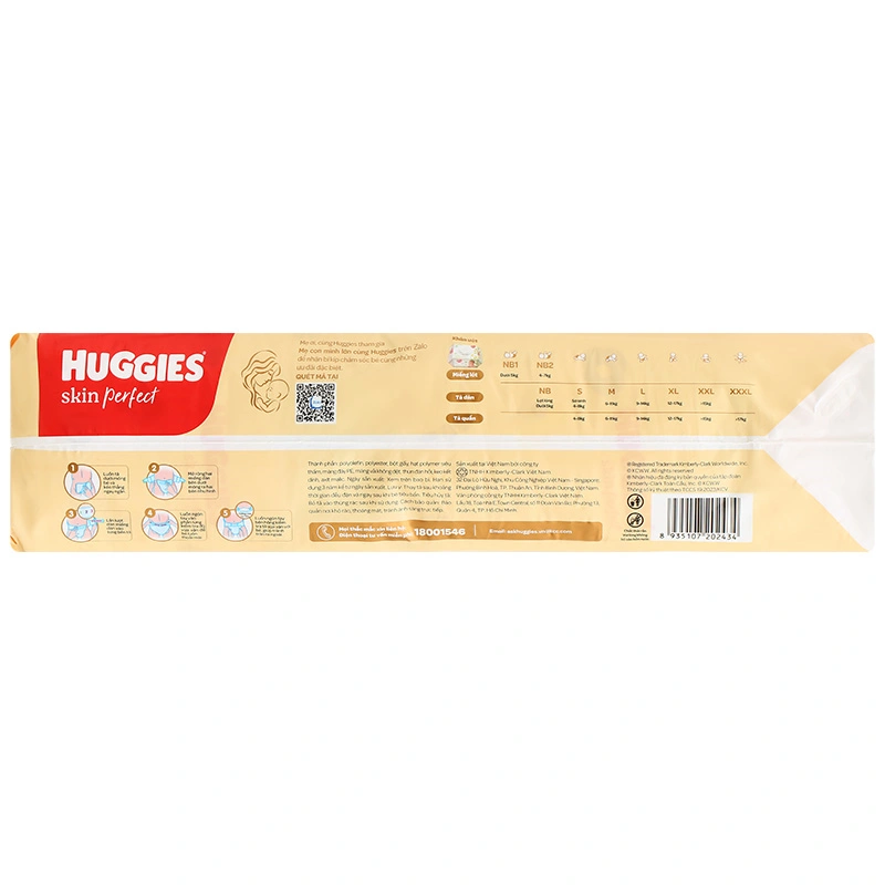 Tã dán Huggies Skin Perfect size S 80 + 2 miếng (4 - 8 kg) - Giao bao bì cộng miếng ngẫu nhiên 6