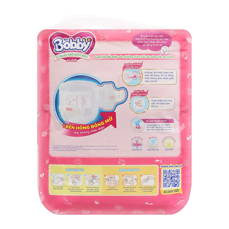 Tã quần mở một bên Bobby size NB-s 74 miếng (3 - 8 kg) 2