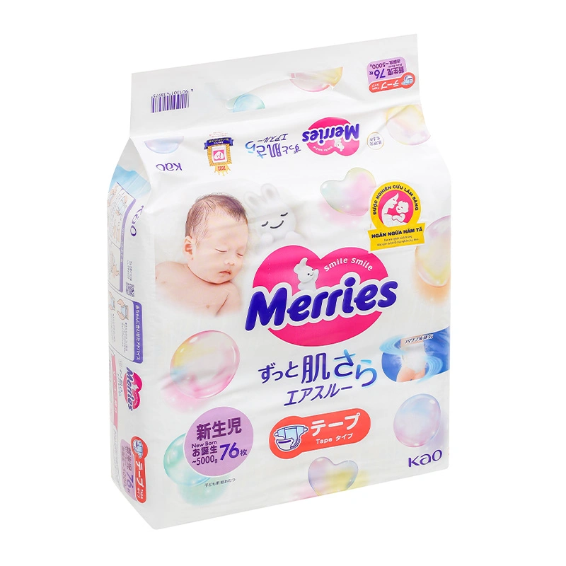 Tã dán Merries size NB 76 miếng (Dưới 5 kg) - Mẫu mới 3