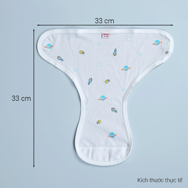 Set 3 tã vải sơ sinh IQ Baby họa tiết quả địa cầu size S2 (5 - 7 kg) 12