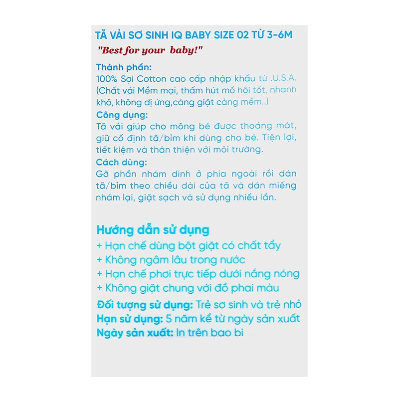 Set 3 tã vải sơ sinh IQ Baby họa tiết quả địa cầu size S2 (5 - 7 kg) 13