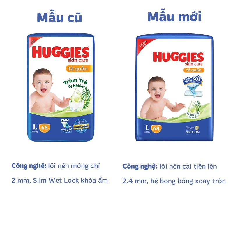 Tã quần Huggies Skincare size L 68 miếng (9 - 14 kg) - Giao bao bì ngẫu nhiên 2
