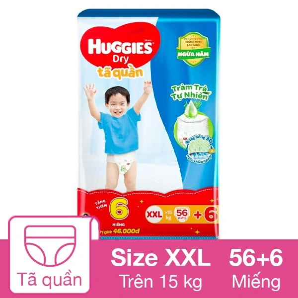 Tã quần Huggies Dry size XXL 30 + 4 miếng (Trên 15 kg) 3