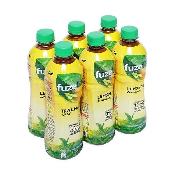 Lốc 6 chai nước trà Fuze Tea vị trà chanh và sả 450 ml 1