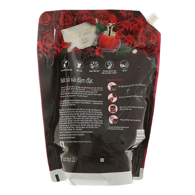 Nước xả Downy Đam Mê hương nước hoa túi 3 lít 6