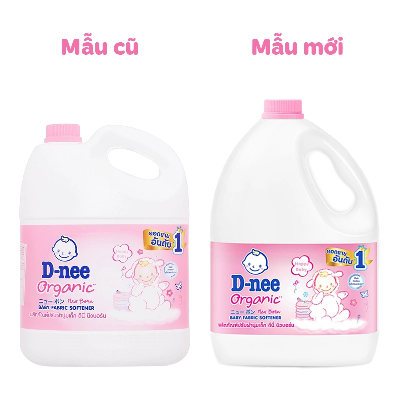Nước xả quần áo cho bé D-nee Xanh hương phấn can 2.8 lít - Giao bao bì ngẫu nhiên 5
