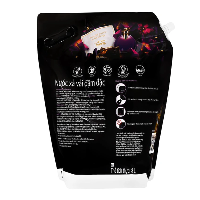 Nước xả Downy Huyền Bí hương mộc lan, hoa violet và hoa bưởi túi 1.58 lít 9