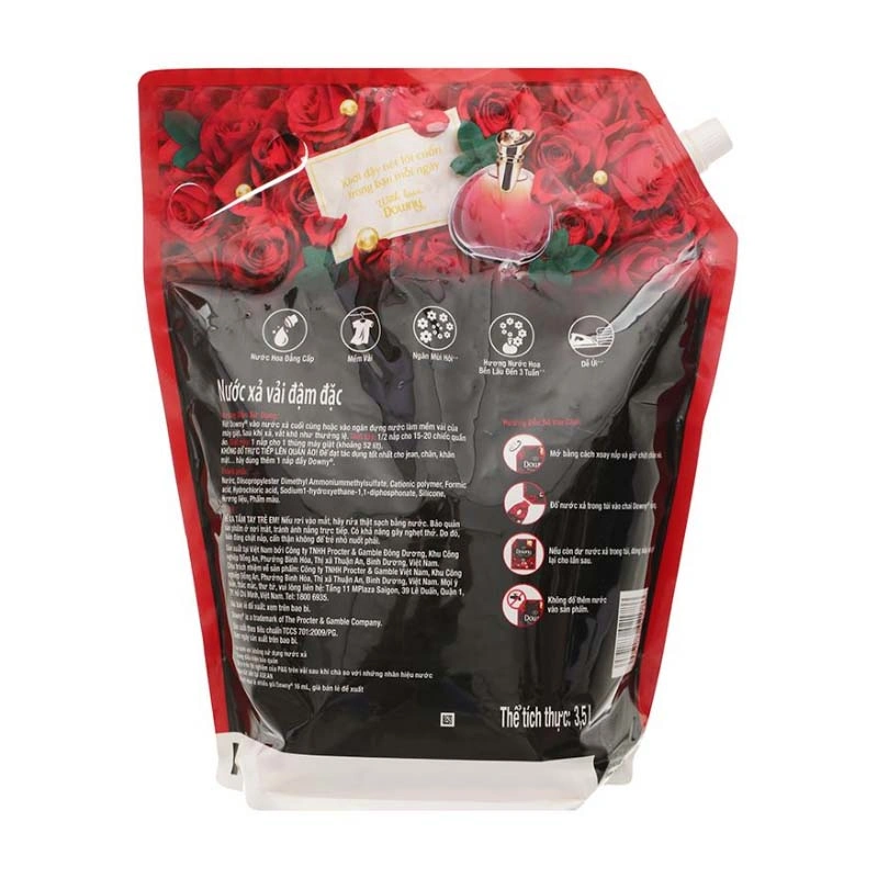 Nước xả Downy Đam Mê hương nước hoa túi 3 lít 10