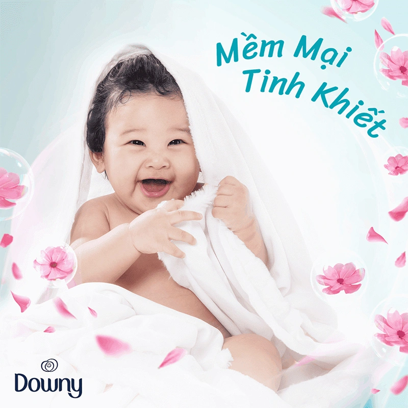 Nước xả quần áo cho bé Downy Kháng Khuẩn Nhẹ Dịu hương dịu nhẹ túi 3.5 lít 3