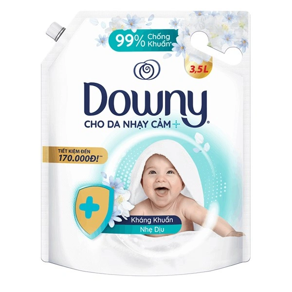 Nước xả quần áo cho bé Downy Kháng Khuẩn Nhẹ Dịu hương dịu nhẹ túi 3.5 lít 1
