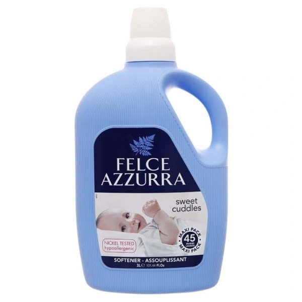 Nước xả quần áo cho bé Felce Azzurra Sweet Cuddles hương hoa nhài và vani chai 3 lít 1