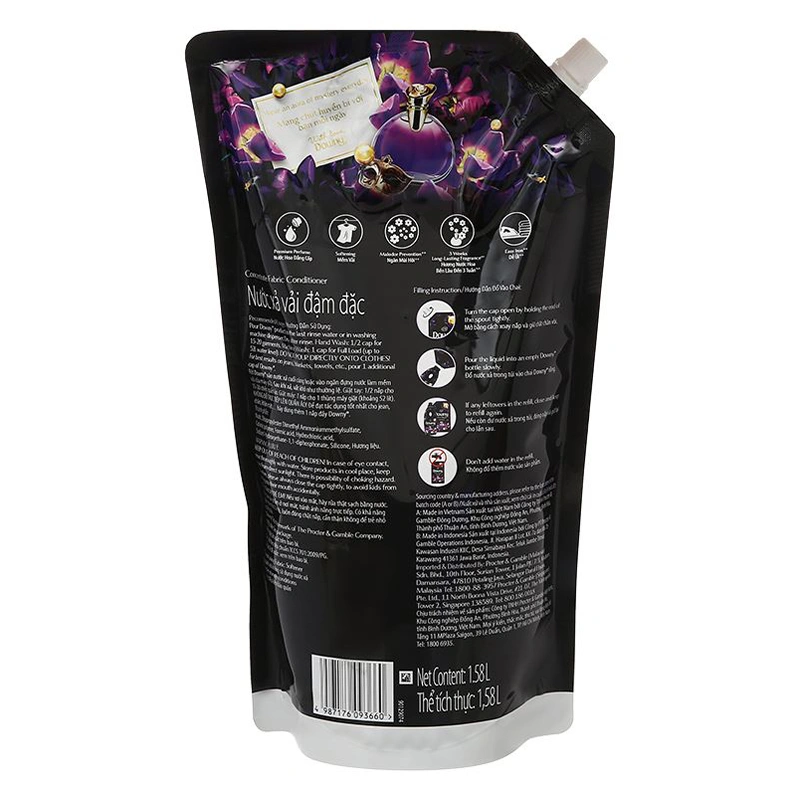 Nước xả Downy Huyền Bí hương mộc lan, hoa violet và hoa bưởi túi 1.58 lít 2