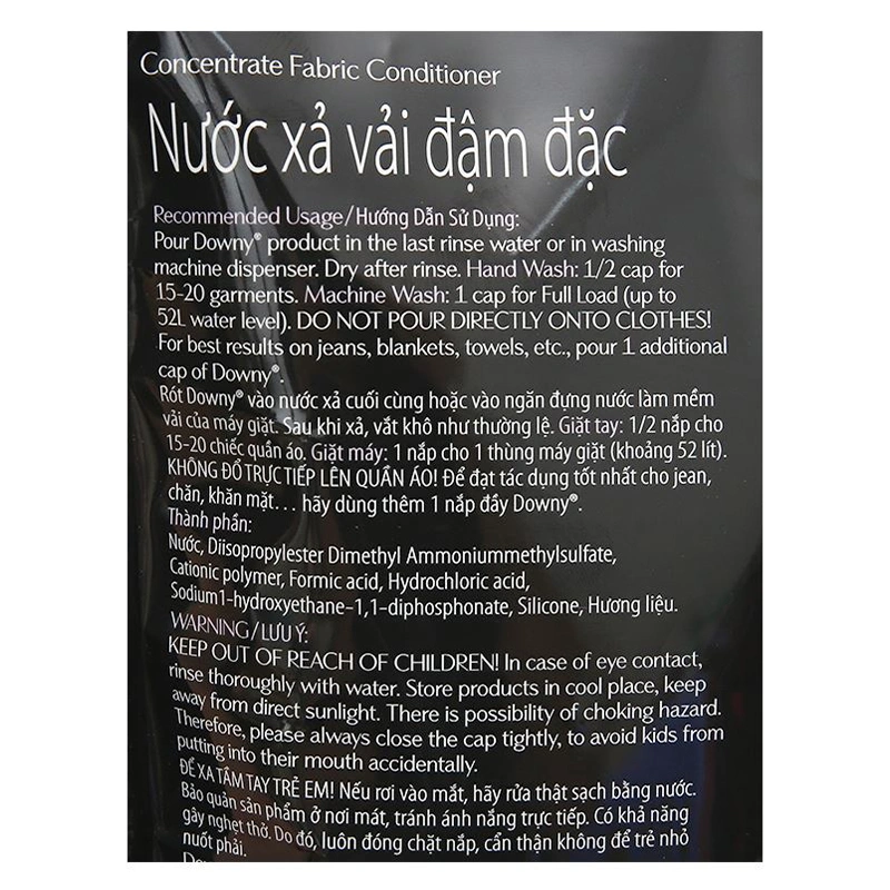Nước xả Downy Huyền Bí hương mộc lan, hoa violet và hoa bưởi túi 1.58 lít 4
