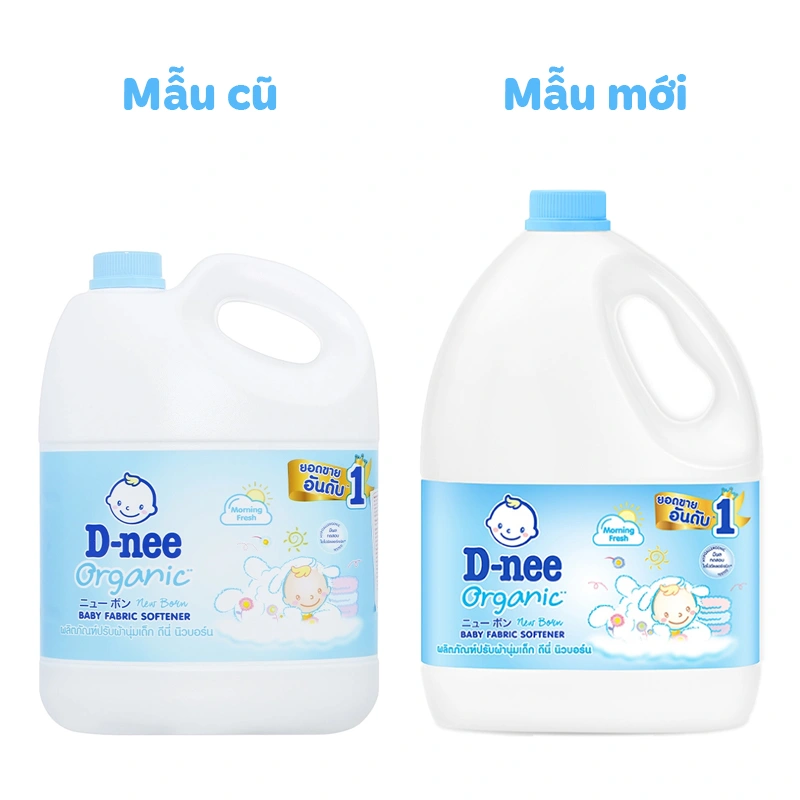 Nước xả quần áo cho bé D-nee Xanh hương phấn can 2.8 lít - Giao bao bì ngẫu nhiên 2