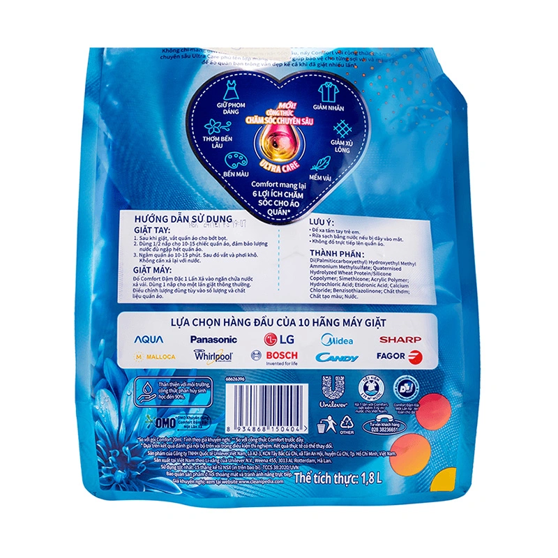 Nước xả Comfort 1 Lần Xả hương ban mai túi 3.8 lít 12