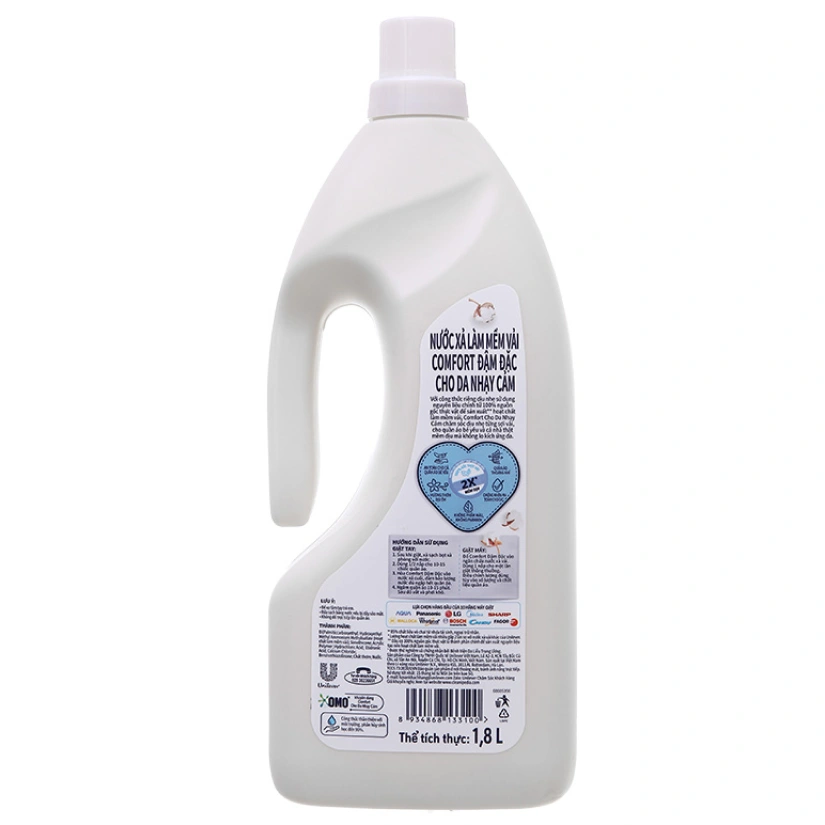Nước xả quần áo cho bé Comfort cho da nhạy cảm hương phấn dịu nhẹ túi 1.8 lít 7