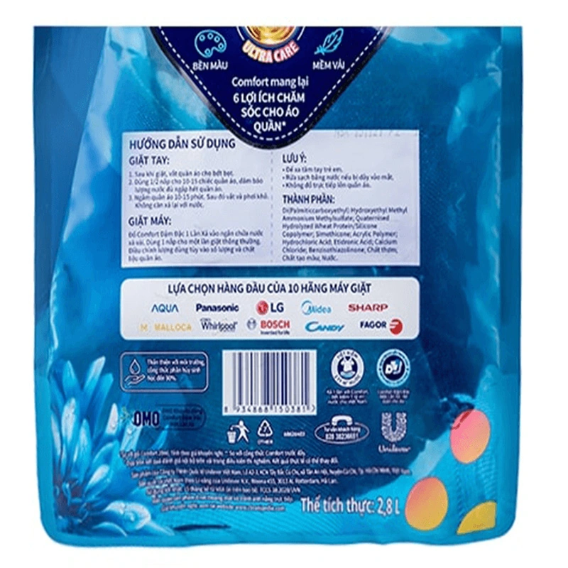 Nước xả Comfort 1 Lần Xả hương ban mai túi 3.8 lít 18