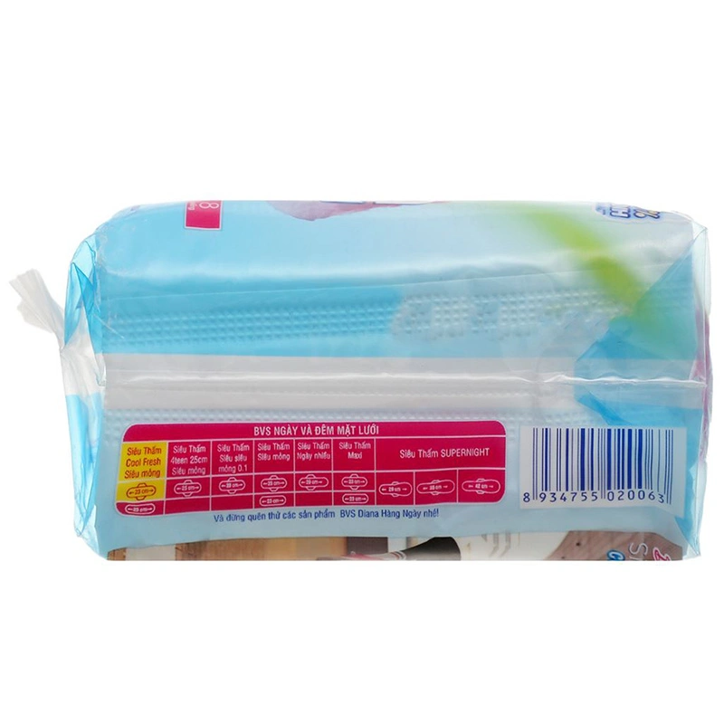 Băng vệ sinh ban ngày Diana Siêu Thấm Cool Fresh chống tràn có cánh 8 miếng 4